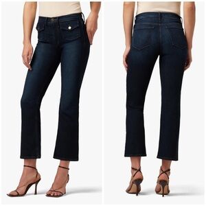 New Joes Jeans 70s Patch Pocket High Rise Bootcut Dark Blue Denim Sz 34